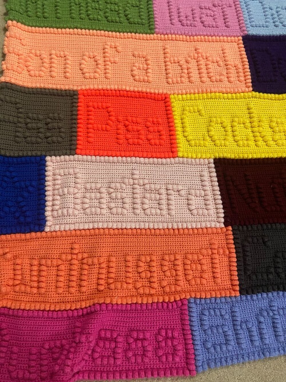 New Handmade Crochet Blanket Curse Words Crude Funny Granny Heavy Gift Quirky